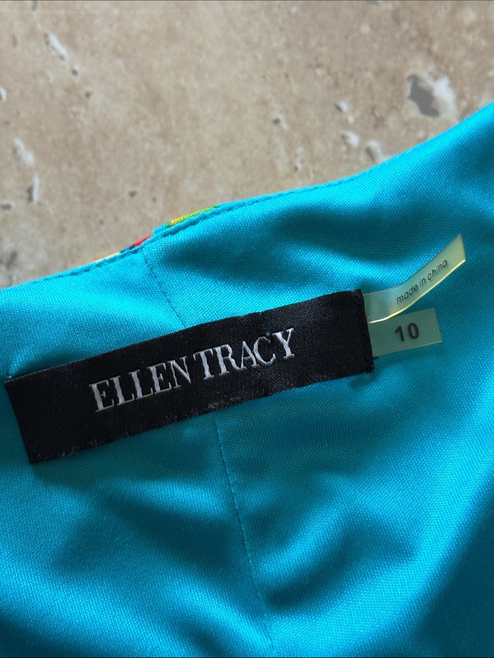 NWOT Ellen Tracy Teal colorful dress - Picture 5 of 10